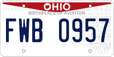 OH license plate FWB0957