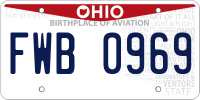 OH license plate FWB0969