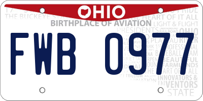 OH license plate FWB0977