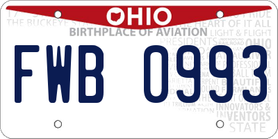 OH license plate FWB0993