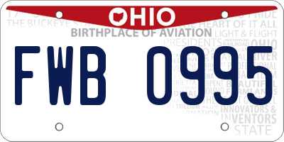 OH license plate FWB0995