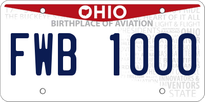 OH license plate FWB1000