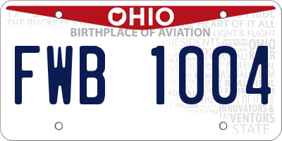 OH license plate FWB1004