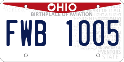 OH license plate FWB1005