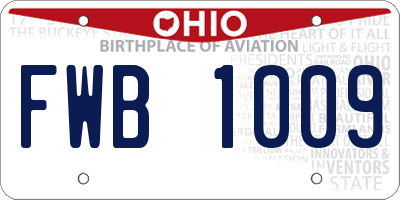 OH license plate FWB1009