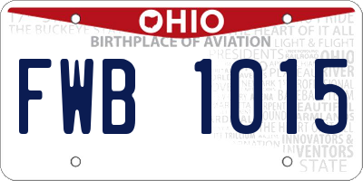 OH license plate FWB1015