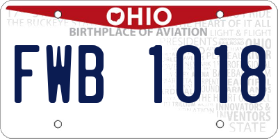 OH license plate FWB1018