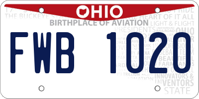 OH license plate FWB1020