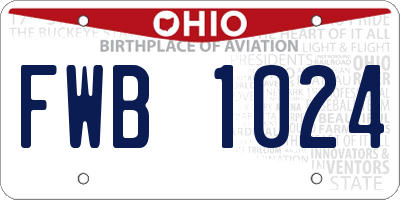 OH license plate FWB1024