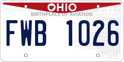 OH license plate FWB1026