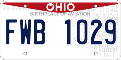 OH license plate FWB1029