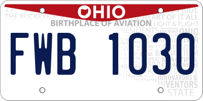 OH license plate FWB1030