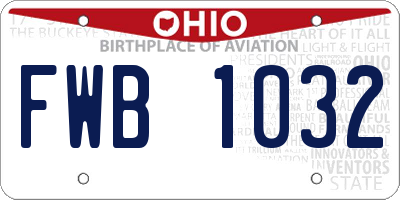 OH license plate FWB1032