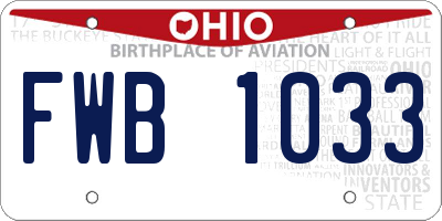 OH license plate FWB1033