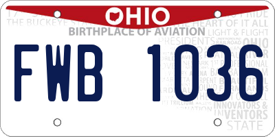 OH license plate FWB1036