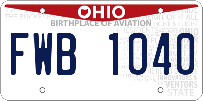 OH license plate FWB1040