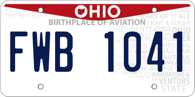 OH license plate FWB1041