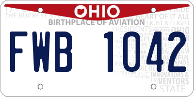 OH license plate FWB1042