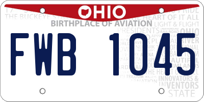 OH license plate FWB1045