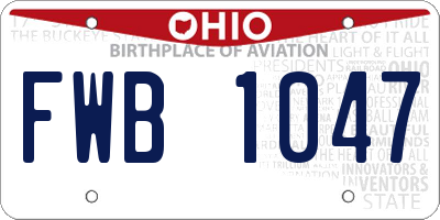 OH license plate FWB1047