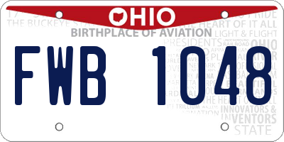 OH license plate FWB1048