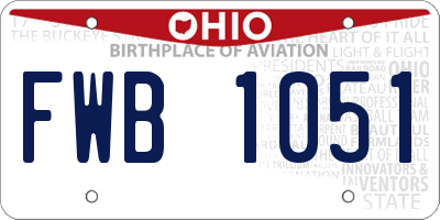 OH license plate FWB1051