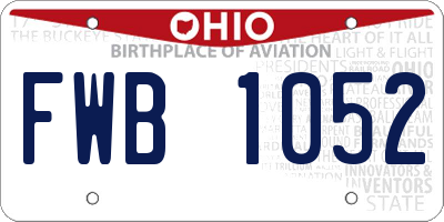 OH license plate FWB1052