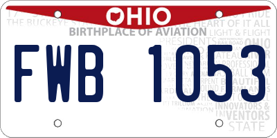 OH license plate FWB1053