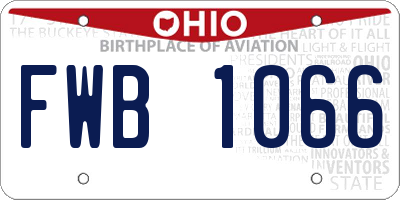 OH license plate FWB1066