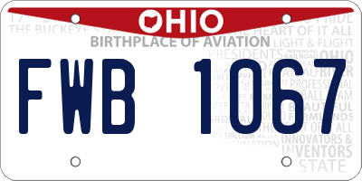 OH license plate FWB1067