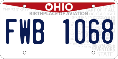 OH license plate FWB1068