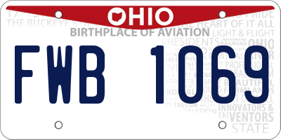 OH license plate FWB1069