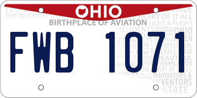 OH license plate FWB1071