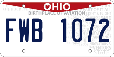 OH license plate FWB1072