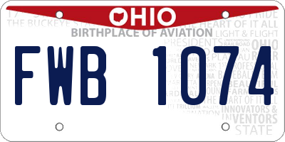 OH license plate FWB1074