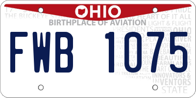 OH license plate FWB1075