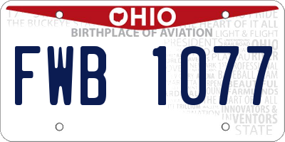 OH license plate FWB1077