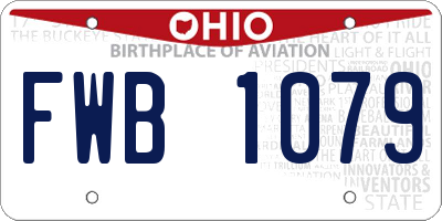 OH license plate FWB1079