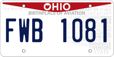 OH license plate FWB1081