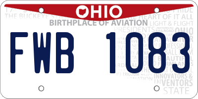 OH license plate FWB1083