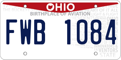 OH license plate FWB1084