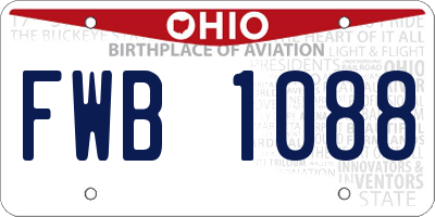 OH license plate FWB1088