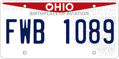 OH license plate FWB1089