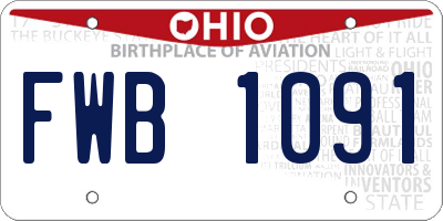 OH license plate FWB1091