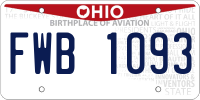 OH license plate FWB1093