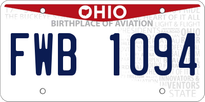 OH license plate FWB1094