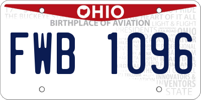 OH license plate FWB1096