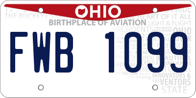 OH license plate FWB1099