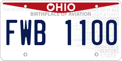 OH license plate FWB1100