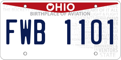 OH license plate FWB1101